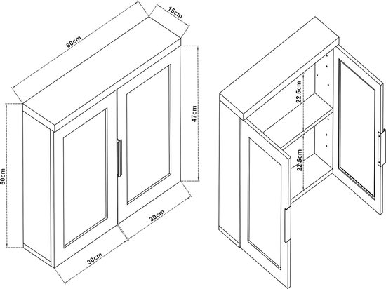 Kolomkast BWS Jupiter 160cm 2 Deuren Zwart