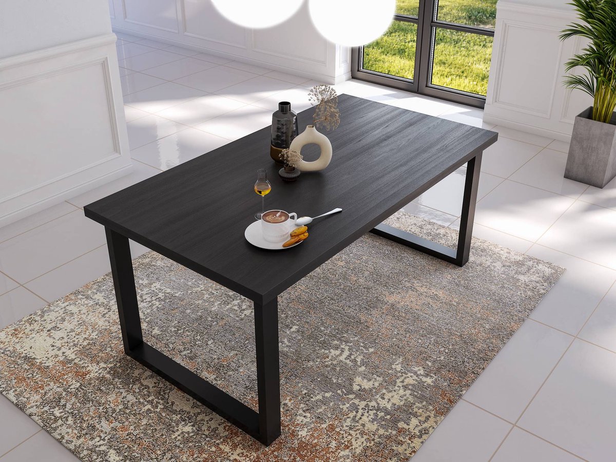 Belfurn - Balencia zwart - eettafel 210cm