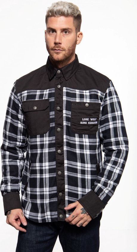King Kerosin - Lone Wolf Overhemd - 5XL - Zwart