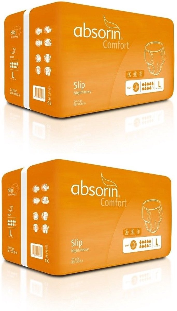Goedkoopste 2 x Absorin Slip Night/Heavy - Maat L - 9 Drops