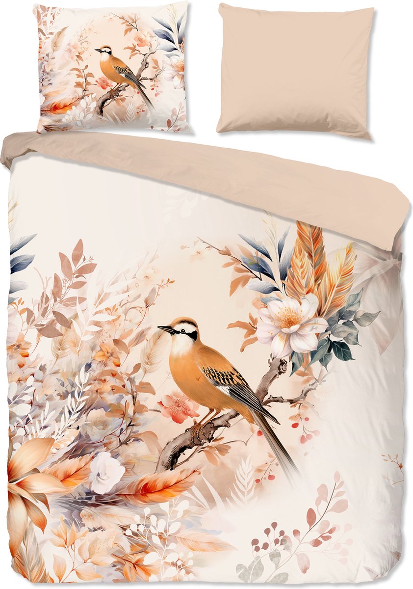Good Morning dekbedovertrek vogel en bloemen - Lits jumeaux 240x200/220 cm - Multi - 100% Katoen renforce