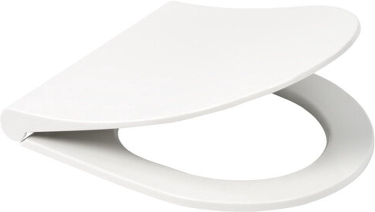 Plieger Brussel Toiletbril - D-Vorm WC Bril - Duroplast - Wit - Met Deksel - Softclose - Quick Release - Geschikt voor Geberit toilet