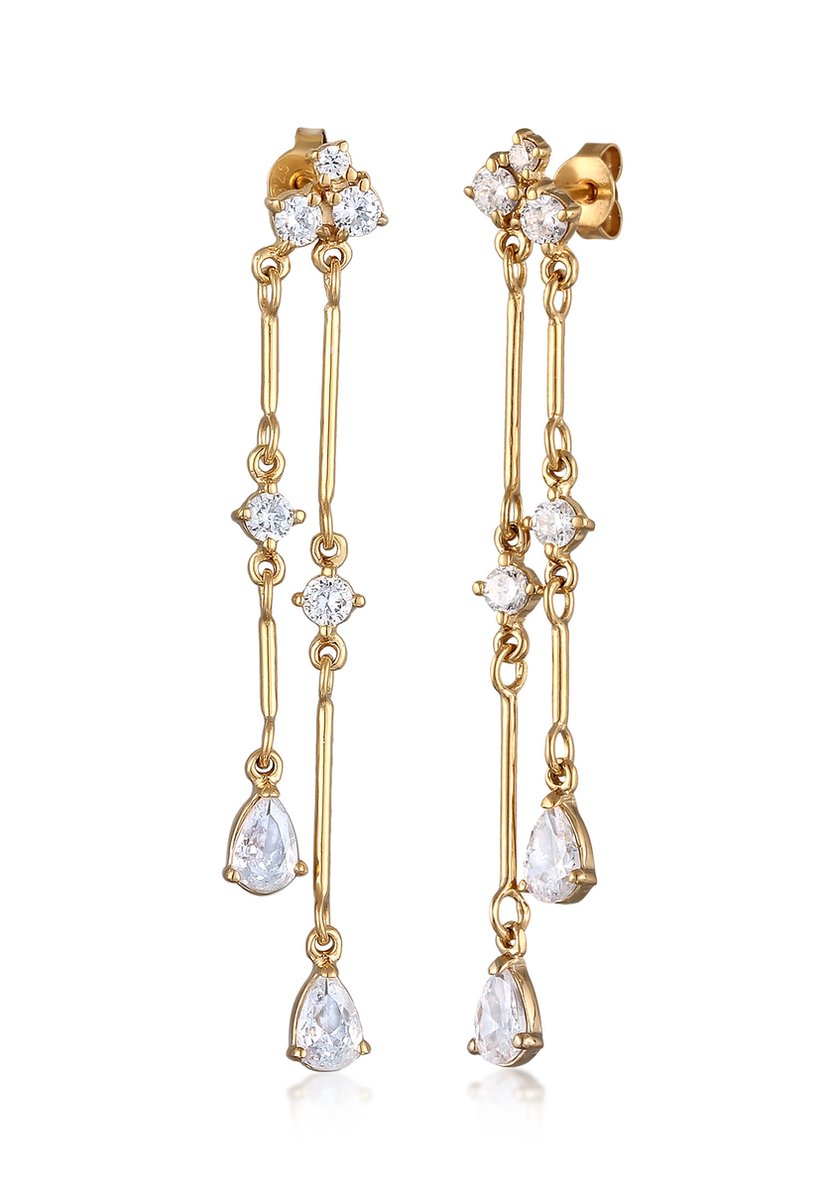 Elli PREMIUM - Oorbellen - Oorsteker Dames Druppel Topaas Diamantslijp Wit 925 Sterling Zilver Feestelijke Avond - Dames