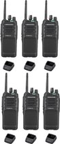 Set van 6 Kenwood TK-3701D IP55 Portofoon met tafellader