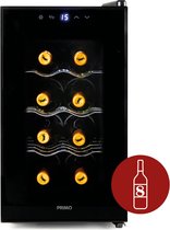PRIMO PR169WK Wijnkoelkast - Wijnklimaatkast 8 Flessen - E - Zwart