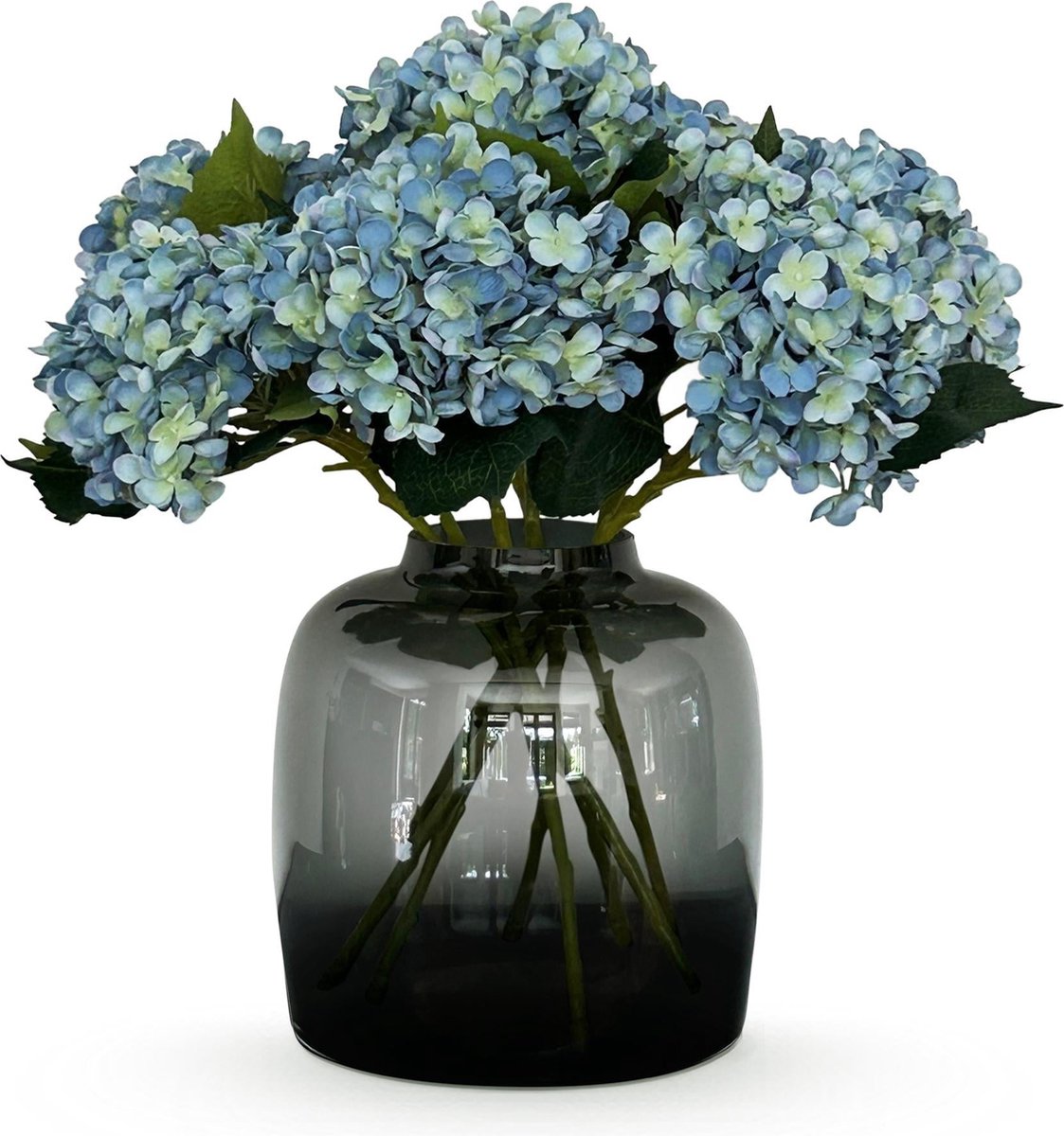 Kunstbloemen Solo - x 8 - 52 cm - Hydrangea Flower - Blue