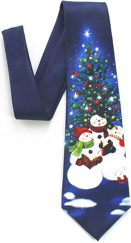 Cravate Sorprese - Cravate de Noël - 100% Soie - Blauw - Cravattes - Cadeau