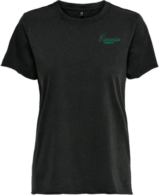 Only T-shirt Onllucy Life Reg S/s Top Box Jrs 15307412 Black Dames Maat - XL