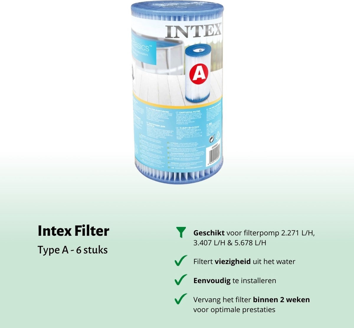Accessoires voor Intex Rectangular Frame Zwembad - 300x200x75 cm - Rechthoekig - Intex - 28272NP - Zwembadfilterpomp - Testrips - Afdekzeil - Filters - Chloordrijver - Chloor – foto 7