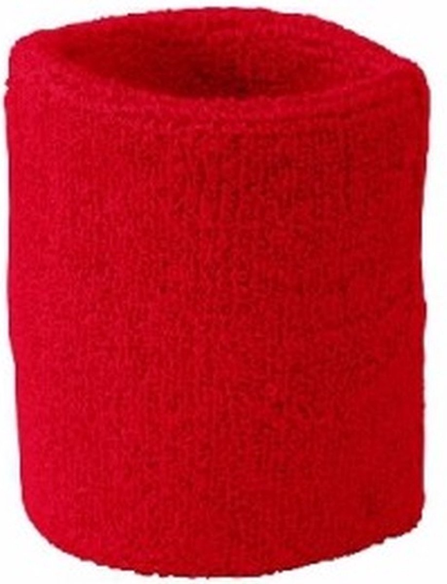 Jumada's - Zweetbandjes - Polsbandjes - Polsband - Polsband - Zweetband - Sportband - Sportaccessoire - Zweten - Zweetafvoer - Rood - 1 paar