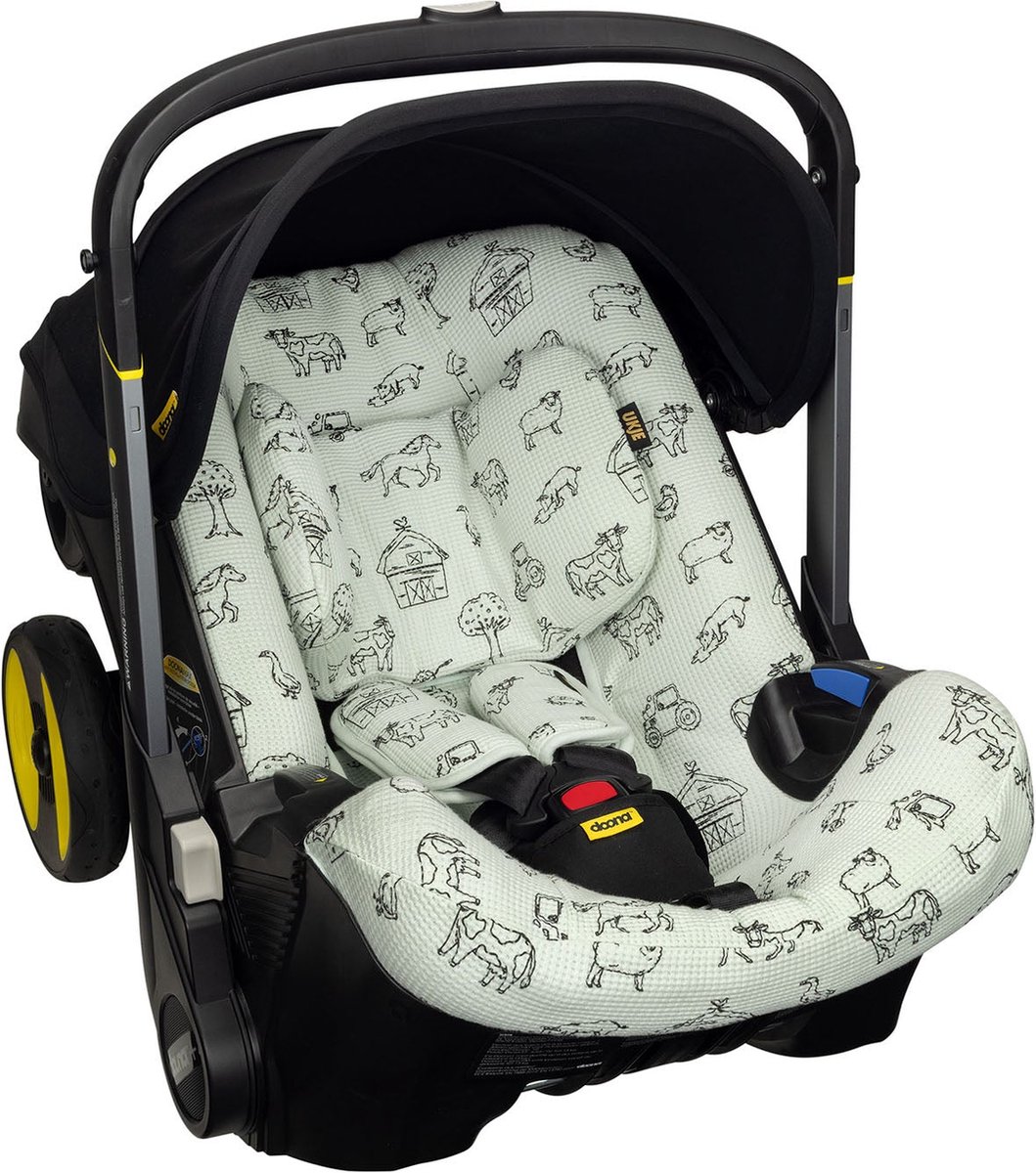 Ukje Autostoelhoes - Geschikt voor Doona Autostoel en Kinderwagen - Hoes - Farm - perfect fit - zacht katoen