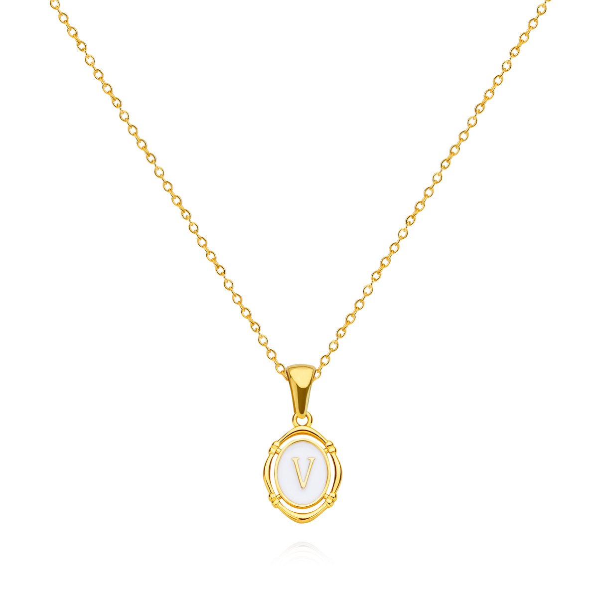 Letter ketting - Initiaal ketting - Goud - Letter V