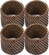 Servetringen Rotan - SET/8 - 4,5x5 cm, donkerbruin