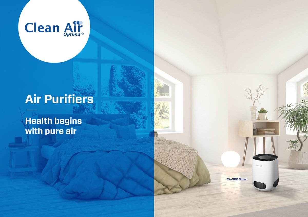 Clean Air Optima® CA-502 Desktop Smart - Intelligente HEPA Ionisator Luchtreiniger - 360° Airflow - Extreem stil met sleepmode! <10dB(A)! thumbnail 6