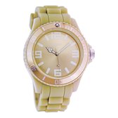 OOZOO Timepieces - Montre beige avec bracelet en caoutchouc beige - C4662