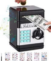 Electronic Money Box Safe - Number Bank Money Box for Children - Digital ATM Piggy Bank - Large with Cute Stickers - Christmas Gift Birthday Gift for Girls and Boys