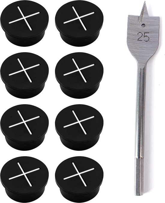 SWTYExt 12 stuks 25 mm kabeldoorvoeringen, flexibele siliconen kabeldoorvoer met 1 boor, voor kantoor, school, kantoor, thuis, zwart