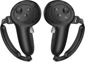 Siliconen controllerhoezen + houder voor Meta Quest 3S / Quest 3 – Zachte antislip beschermgreep met verstelbare bandjes – VR-accessoires (zwart/grijs)