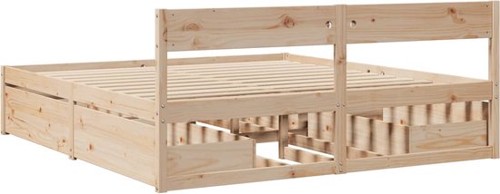 vidaXL-Bedframe-met-lades-massief-grenenhout-200x200-cm