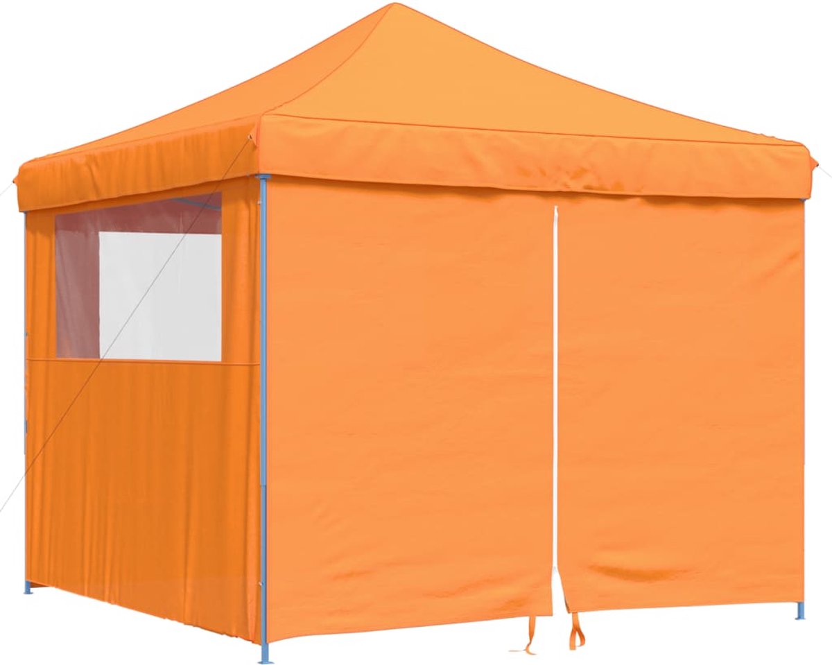 vidaXL - Partytent - inklapbaar - pop-up - met - 4 - zijwanden - oranje
