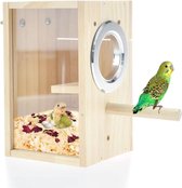 Bol.com Nest voor onscheidbaar in kooi vogelnest - houten vogelhuis voor parkieten - hoogwaardige kweekdoos (178 x 47 x 47 inch)... aanbieding