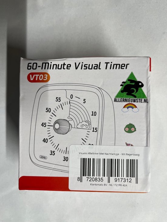 Tissting Keuken Countdown Timer, Mechanische Visuele Timer Outlet Magnetische Countdown 60 Minuten Keuken Timers Klok voor Koken (Rood
