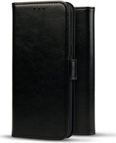 Rosso Element Geschikt voor Motorola Moto G04 | Wallet Book Case | Portemonnee Hoesje | 3 Pasjes | Magneetsluiting | Stand Functie | Zwart