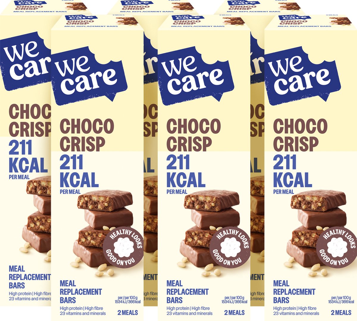 Goedkoopste WeCare Meal replacement Bars choco crisp 6 x 2 repen