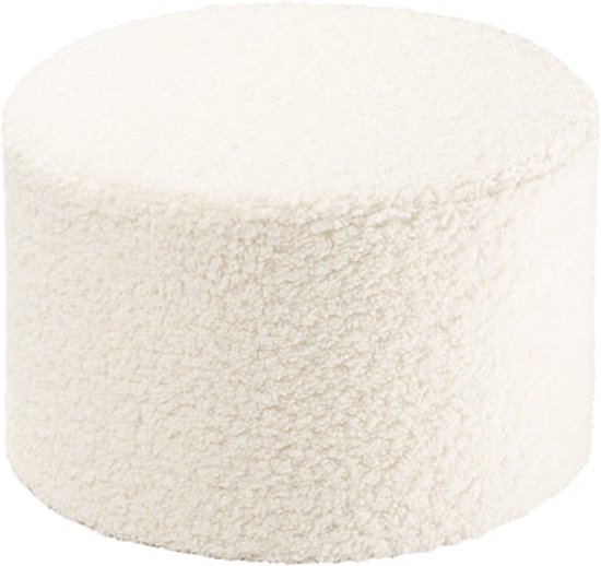 Wigiwama Teddy Pouffe / Poef - Ø40x25cm - Cream White