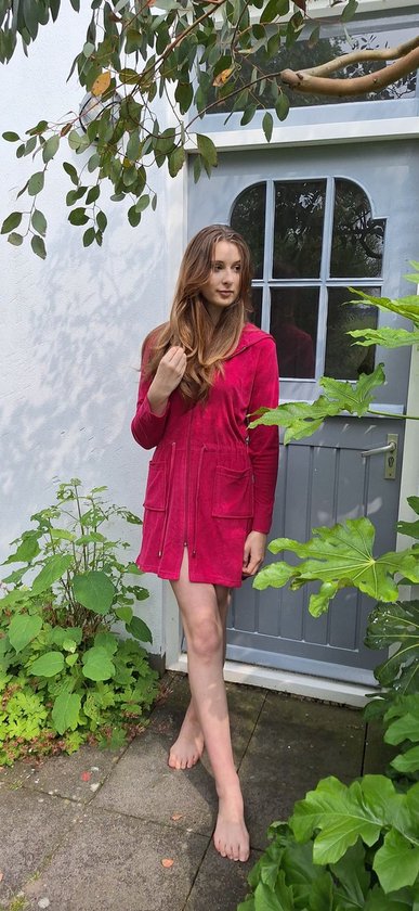 Peignoir d'été zippé - femme - modèle court avec capuche