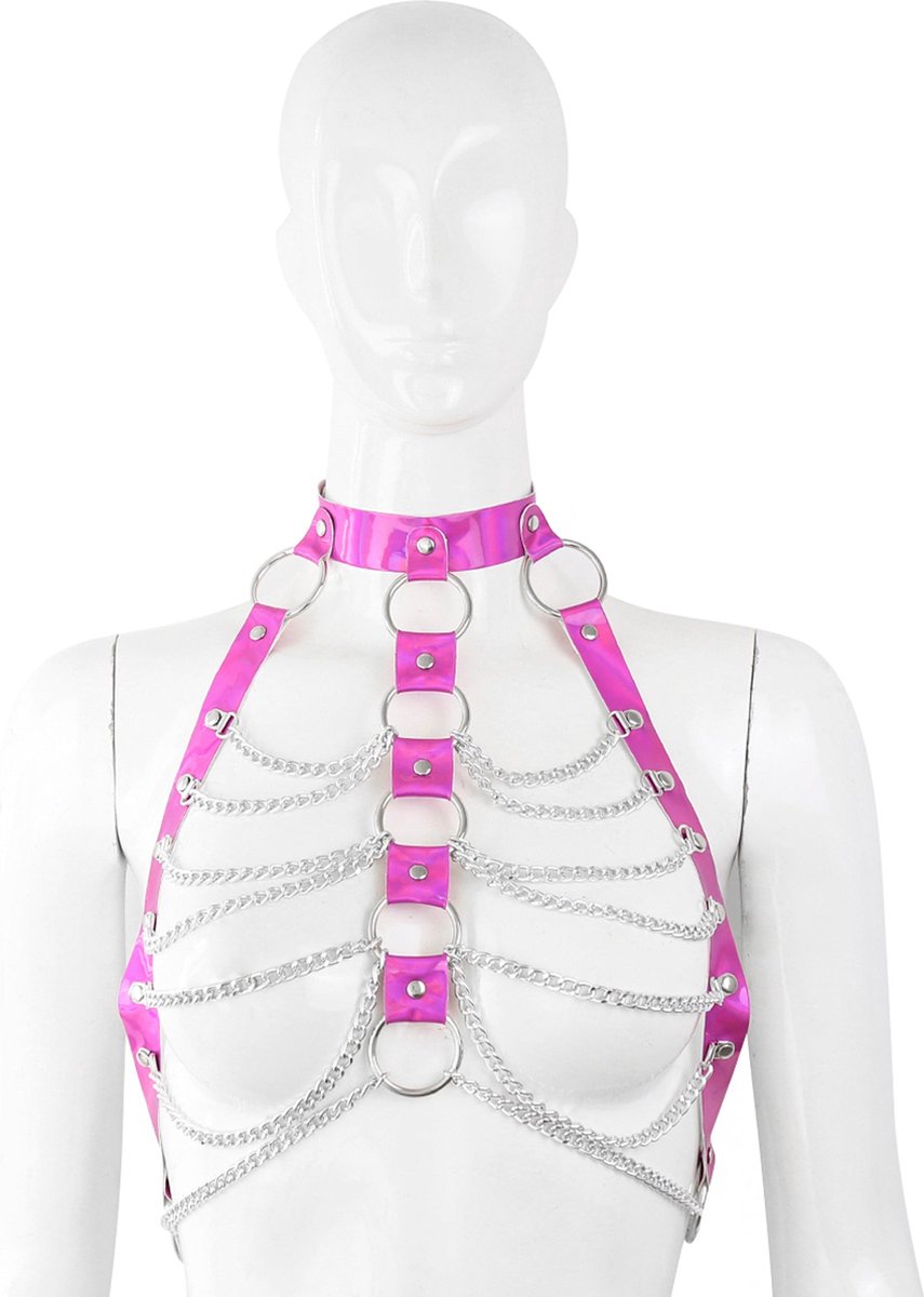 Fixxx - Kettingen Top - Lakleer - One Size - Reflection - Roze