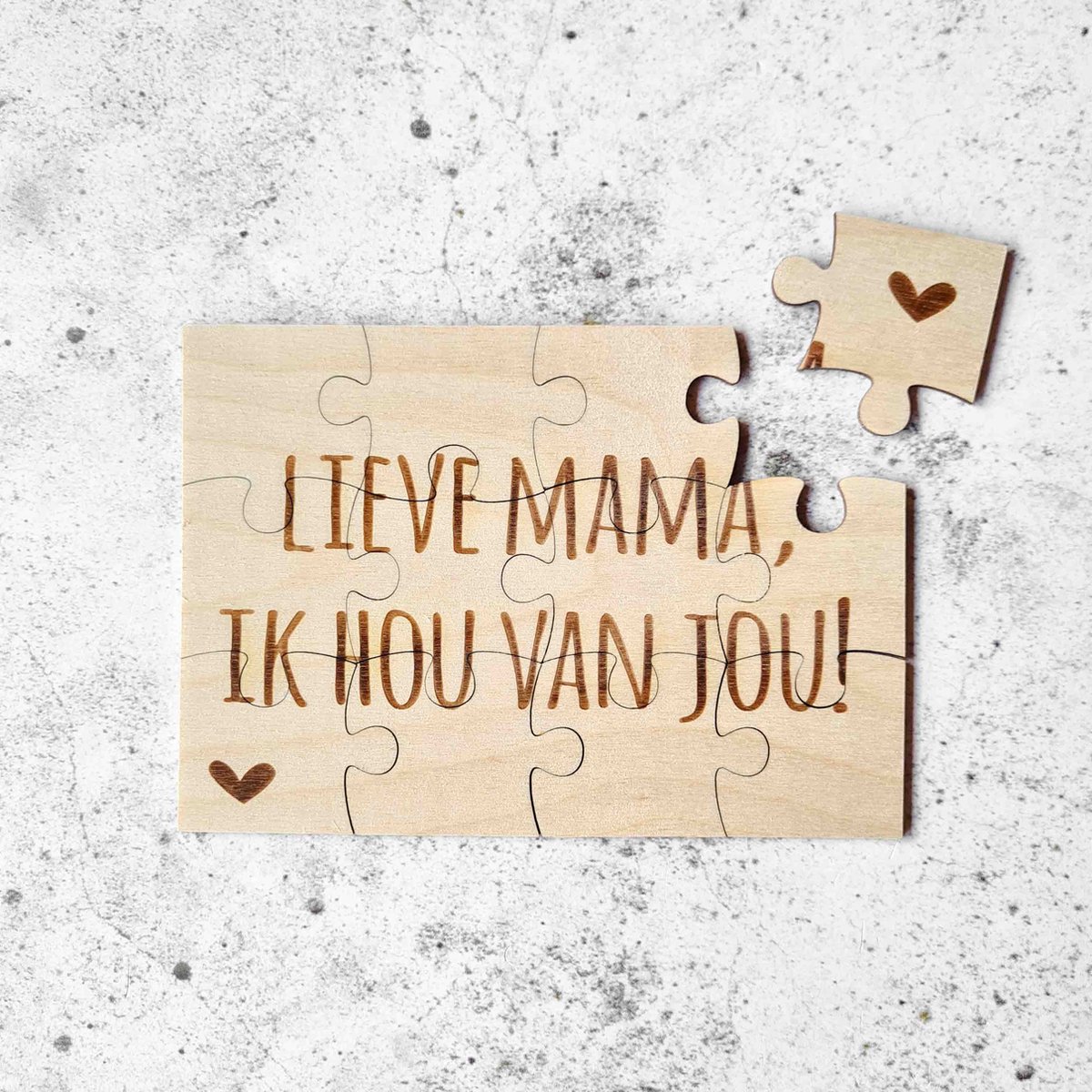 Houten puzzel A5 | Mama, ik hou van jou | mama | Cadeautje voor mama | cadeau mama verjaardag | Cadeau moeder