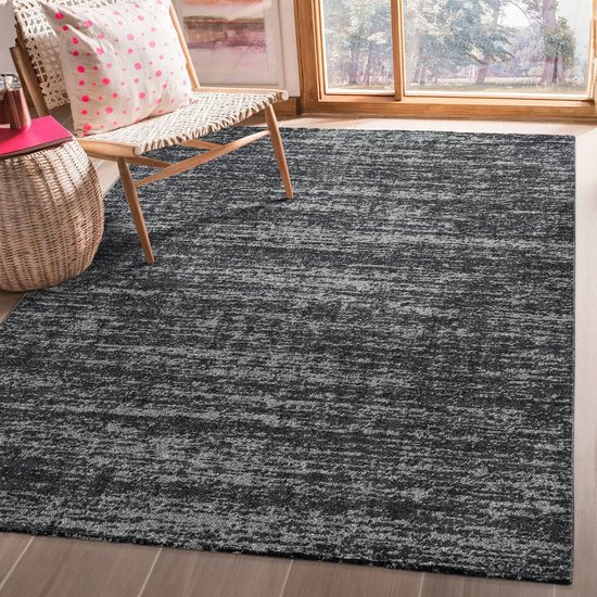 Relax Oslo - Tapis uni à poils ras - Tapis moderne - Zwart- 120x170 CM