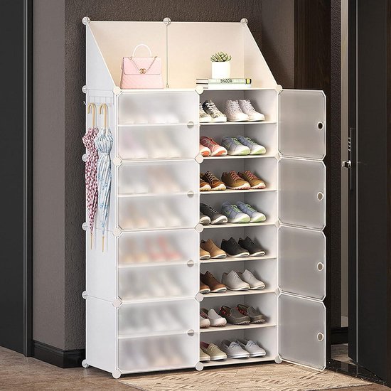 MISOU Klaus Schoenenkast - met 3 - Lades - Schoenen - Opbergsysteem - Bruin - Schoenenrek - Hal organizer - 12 paar - MISOU