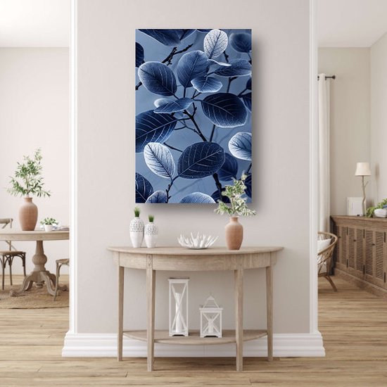 Bladeren schilderijen - Planten wanddecoratie - Schilderijen canvas Takken - Modern schilderij - Schilderijen canvas - Muur kunst canvas 50x70 cm