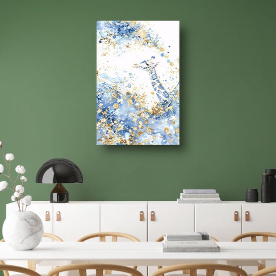 Giraffe portret - Dieren wanddecoratie - Schilderijen canvas Patronen - Klassieke schilderijen - Canvas schilderij - Schilderijen & posters canvas 80x120 cm