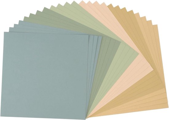 Vaessen Creative Florence Cardstock Paper Colour Mix Basic 216 g/m² Square 30.5 x 30.5 cm 60 Pieces Smooth for Scrapbooking, Card Making, Die Cutting and Other Paper Crafts