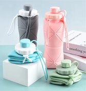 RyC Toys Gourde Pliable - Grijs | Bouteille d'eau en silicone | Bouteille réutilisable | Bouteille d'eau étanche | Gourde pliable | Bouteille d'eau compacte | Bouteille d'eau de voyage | bouteille d'eau de sport | Gourde souple