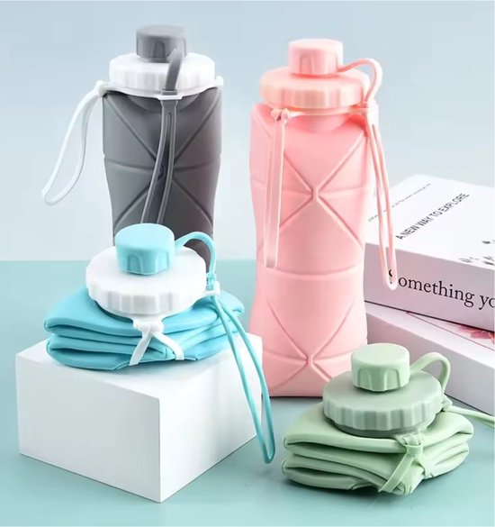 RyC Toys opvouwbare drinkfles – grijs – siliconen – lekvrij