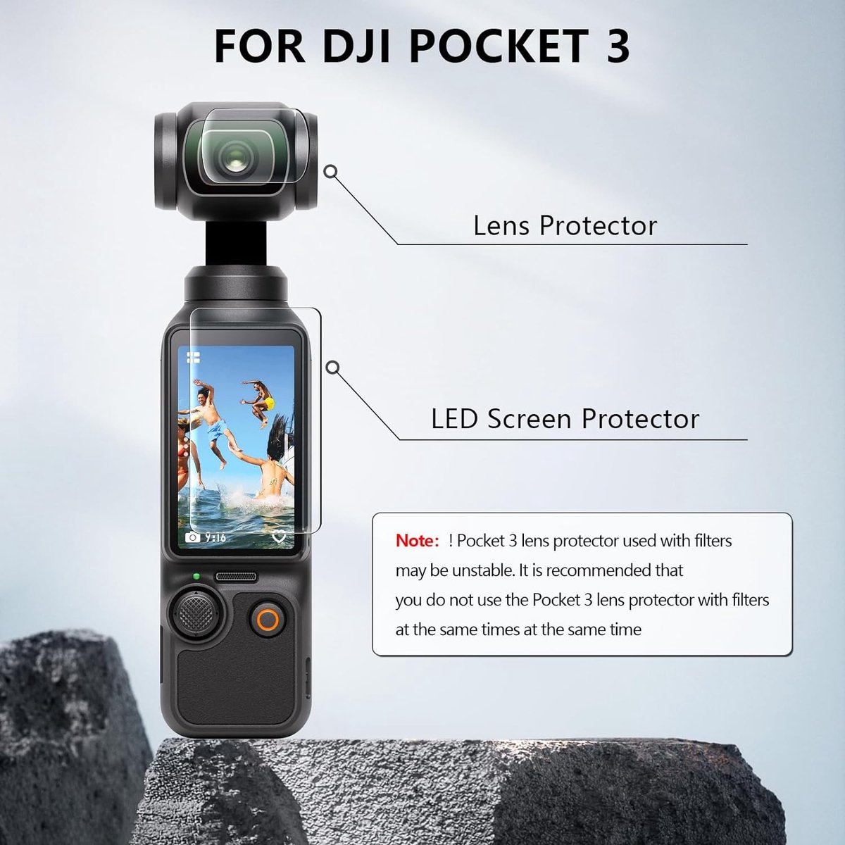 Protection Ecran Pour DJI Osmo Pocket 3 LCD + Objectif Verre Trempé [2