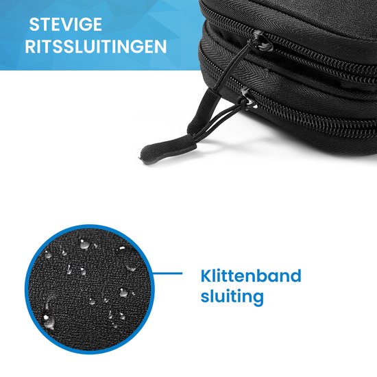 YONO Cable Organizer Bag Small - Sac de câble compact - Sac de rangement pour appareils Électronique et Accessoires de vêtements pour bébé - Étui à crayons - Zwart