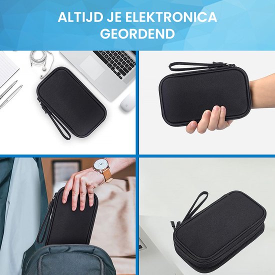 YONO Cable Organizer Bag Small - Sac de câble compact - Sac de rangement pour appareils Électronique et Accessoires de vêtements pour bébé - Étui à crayons - Zwart