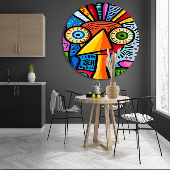 Panneau mural d’oiseau - Cercle mural animal - Modèle de cercles muraux - Peintures rurales - Cercles muraux - Cercle mural d’art mural forex 50x50 cm