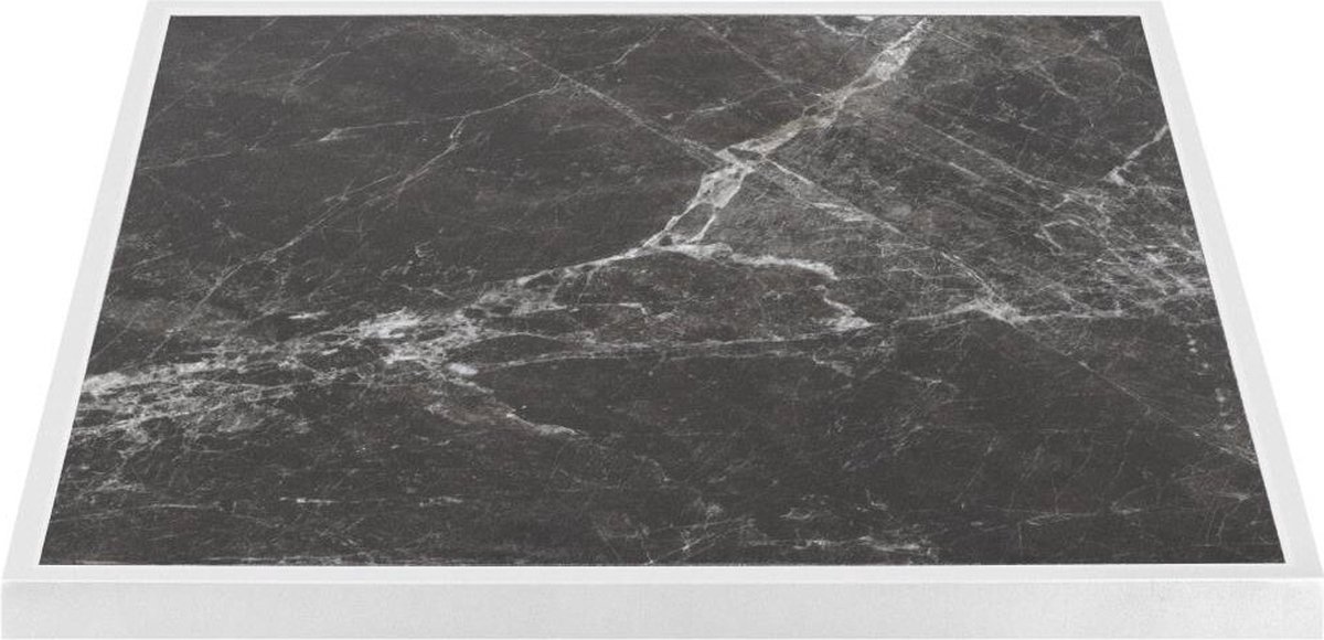 Bolero Tafelblad van Gehard Glas voor Buiten Donker Granieteffect Witte Rand 700 Mm - FU516