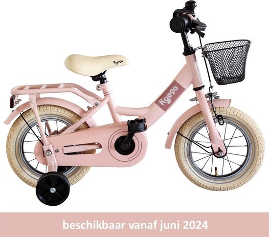 Kinderfiets 12" Kyoso Sparkle met remnaaf - mat roze van Merkloos — afbeelding 3