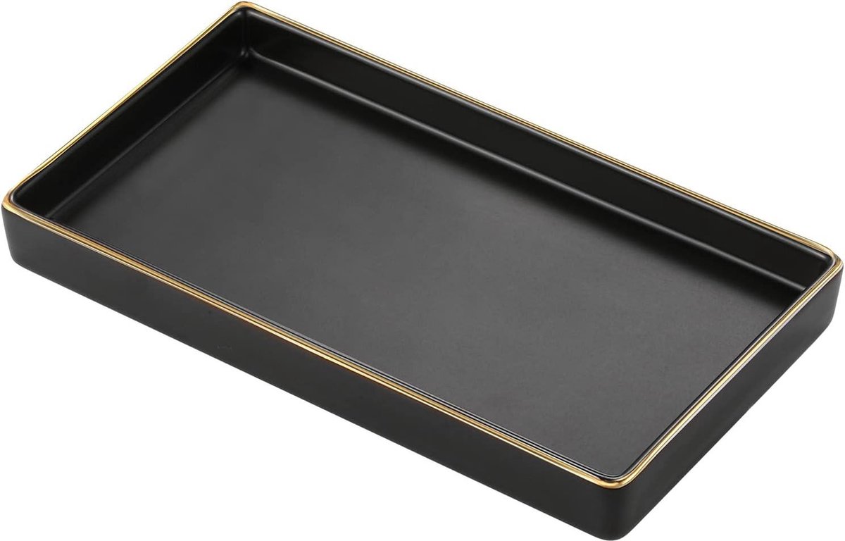 Keramisch decoratief dienblad sieradentoonbank opbergkast gouden rand badkamermeubel -S- m