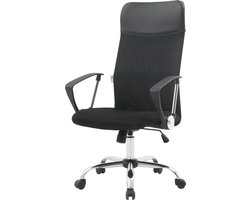Ergonomische presidentenstoel zwart netstof - lendensteun - draaibaar - directioneel