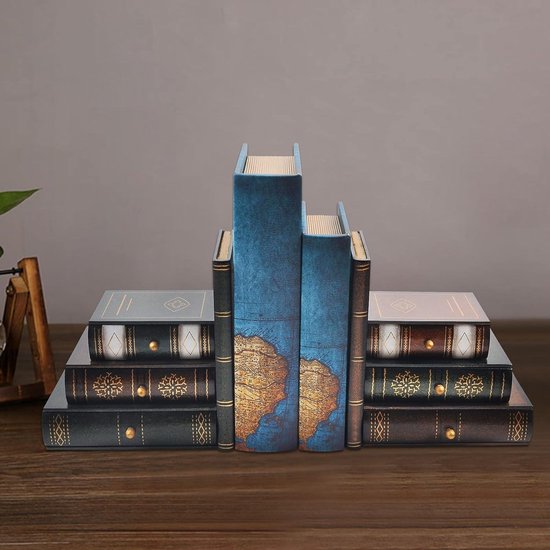 Unieke zwarte metalen decoratieve boekensteunen - grillige verborgen boekuiteinden voor een coole boekenhouderdisplay - schattig woondecoratie en modern cadeau-idee voor planken, bureau of tafel