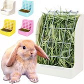 Heuptas, tas voor konijnenhooi, voederdispenser voor cavia's, hooitas voor dieren voor konijnen/cavia's/hamsters/chinchilla's essentiële huisdieren (2 gaten, wit