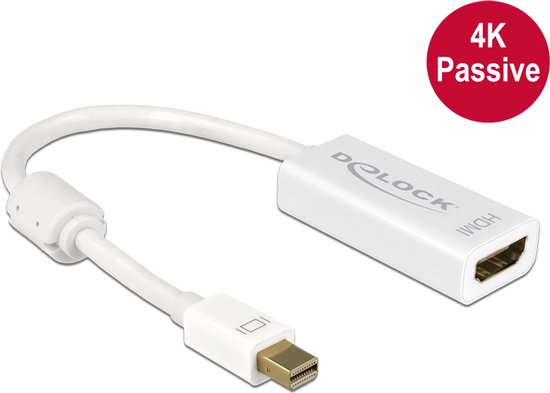 CO2 Mini DisplayPort DP naar HDMI 2.0 kabel 4K/60Hz, 2K/240Hz, Full HD, Dynamic HDR DSC 3D HDCP 2.2 FEC, Plug & Play, 18 Gbps, Eenrichtingsadapter, Aluminium Space Gray (3m